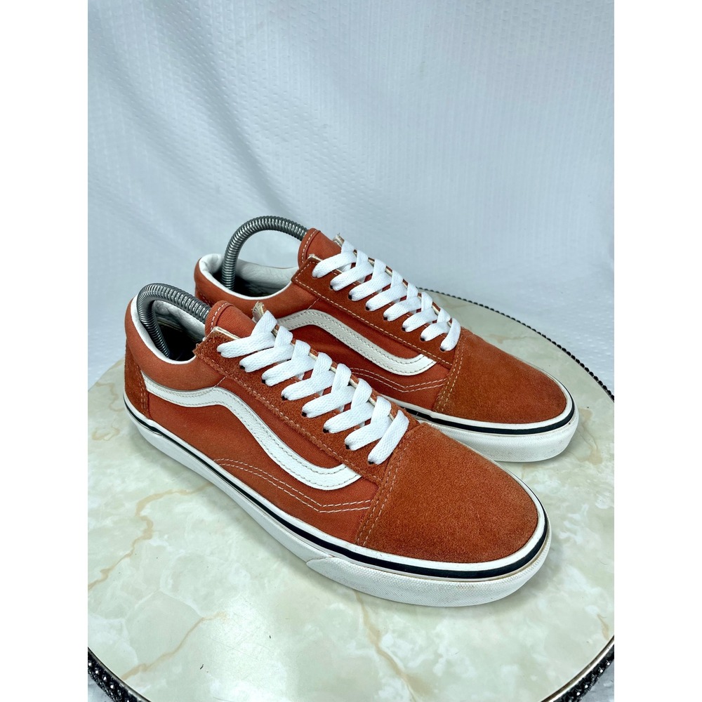 Vans Suede Canvas Skate Shoes Women 8.5 Burnt Orange Low Top Streetwear Sneakers